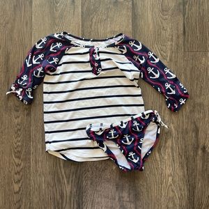 Hatley Rash Guard Swim Top and Bikini Bottoms Swimsuit